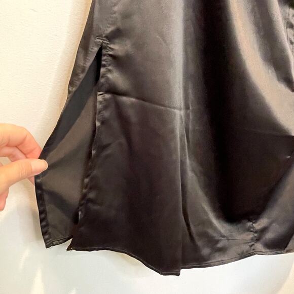 Princess Polly NWT Black Satin Kendra Mini Dress - size 12 - Picture 7 of 11